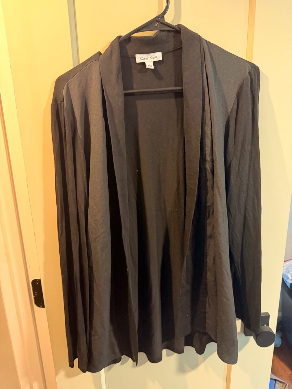 Calvin Klein Black Open-Front Blazer Cardigan